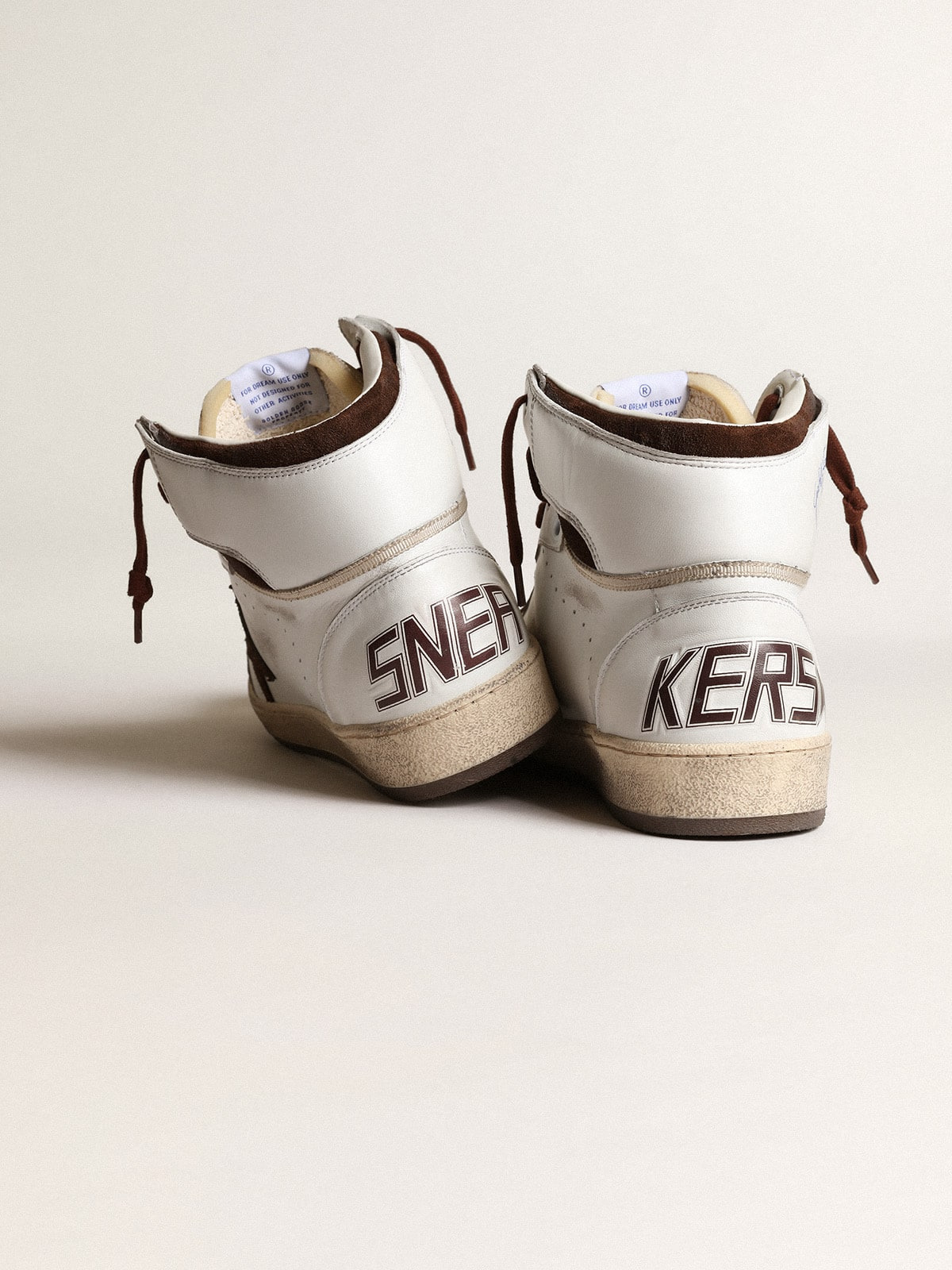 Men’s Sky-Star in white nappa leather with a chocolate suede star - 5