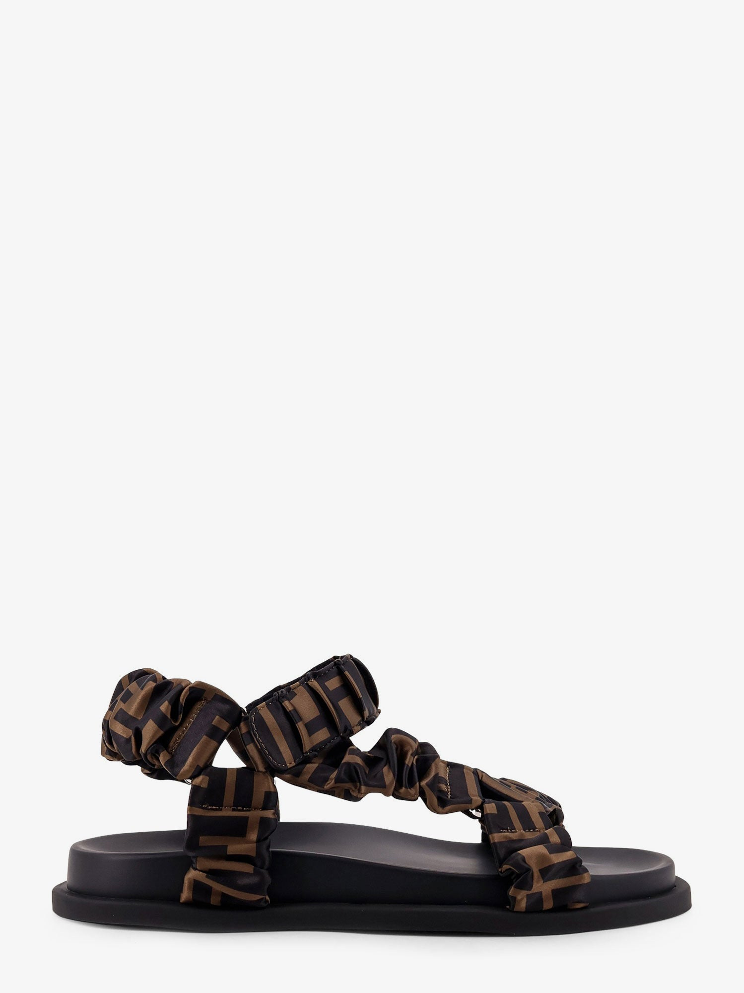 Fendi Feel Elastic Satin Sandals With Ff Motif - 1