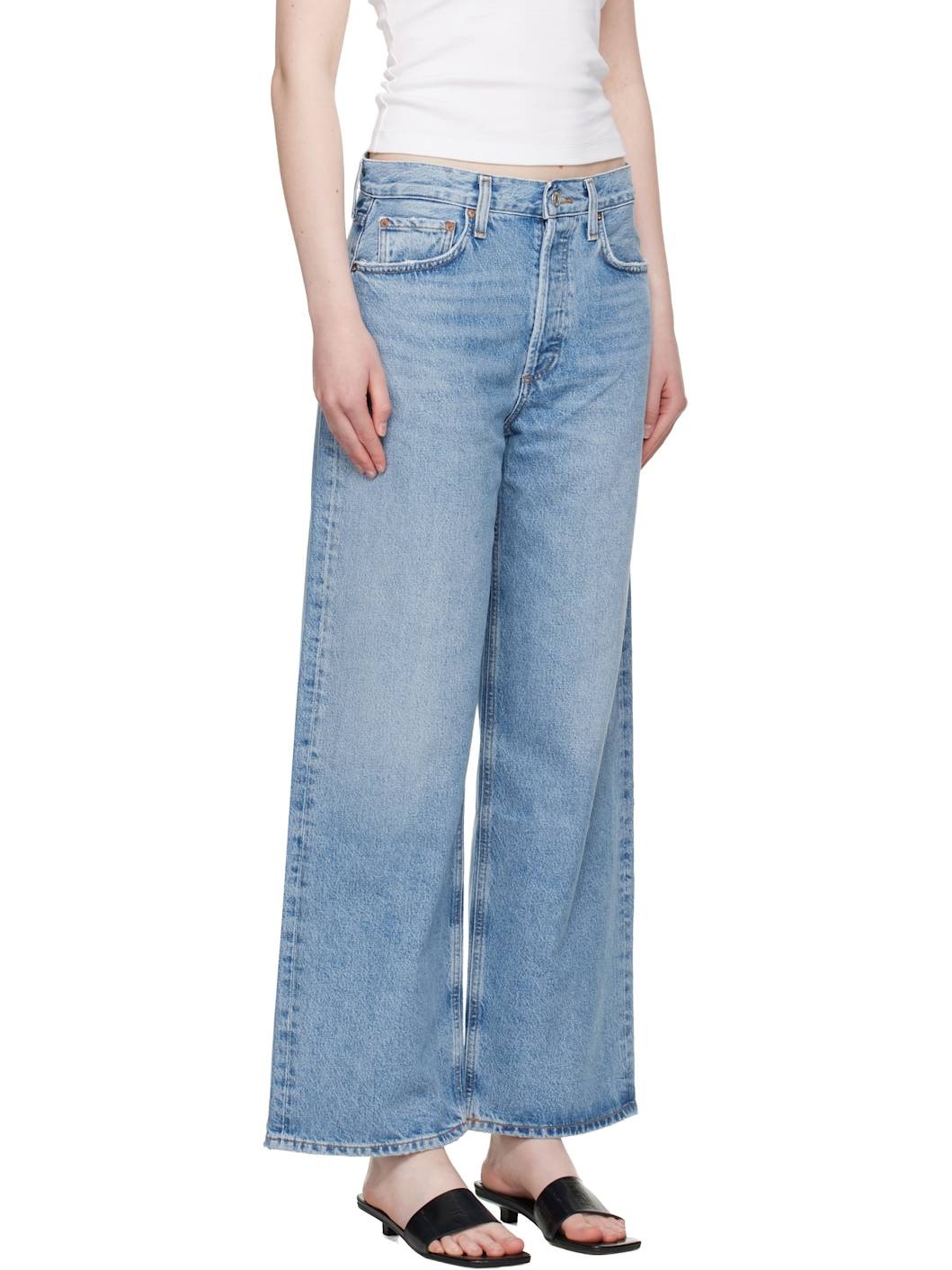 Blue Low Slung Baggy Jeans - 2