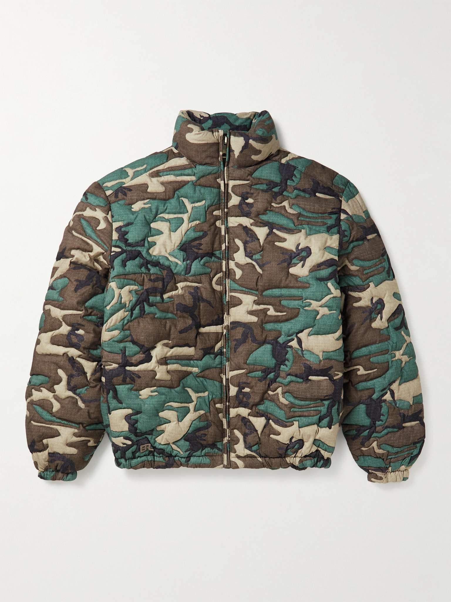 Quilted Camouflage-Print Cotton Down Jacket - 1