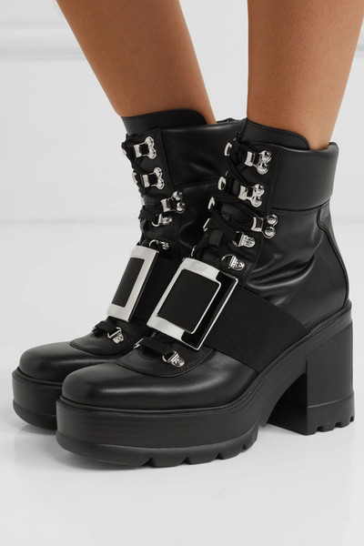 Roger Vivier Utility embellished leather ankle boots outlook