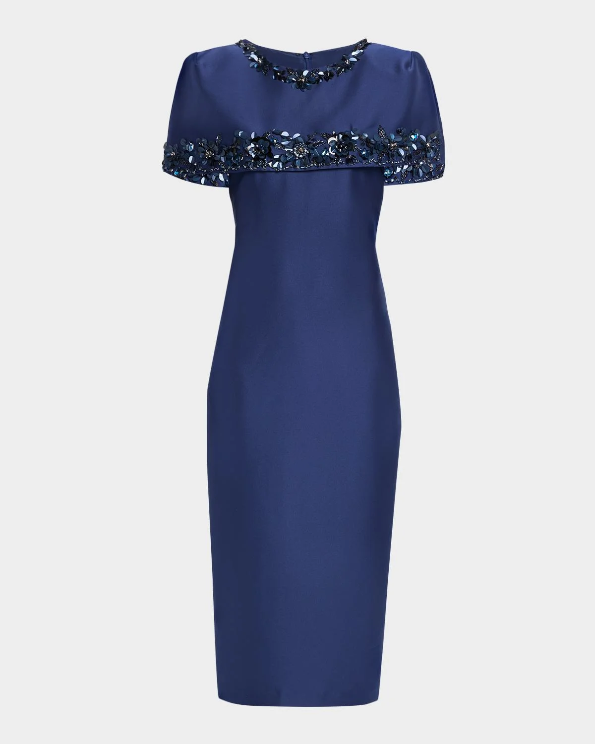 Mikado Capelet Midi Sheath Dress - 1