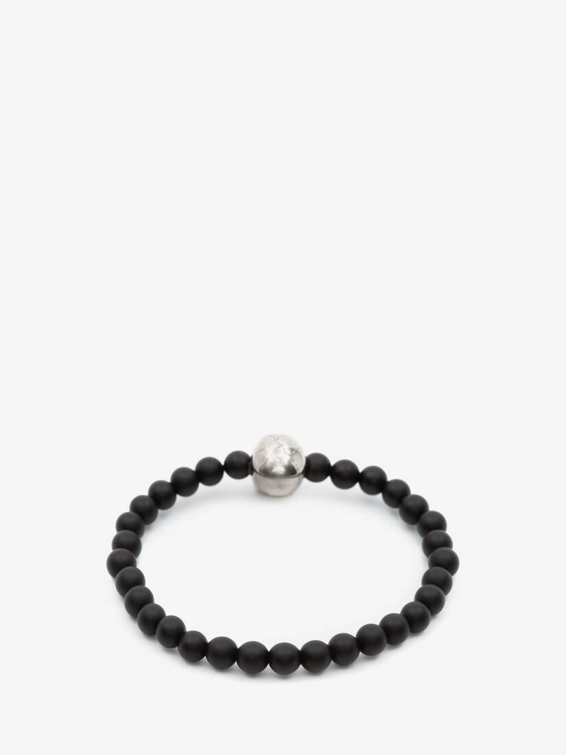 Skull Beaded Bracelet in Black/silver - 3