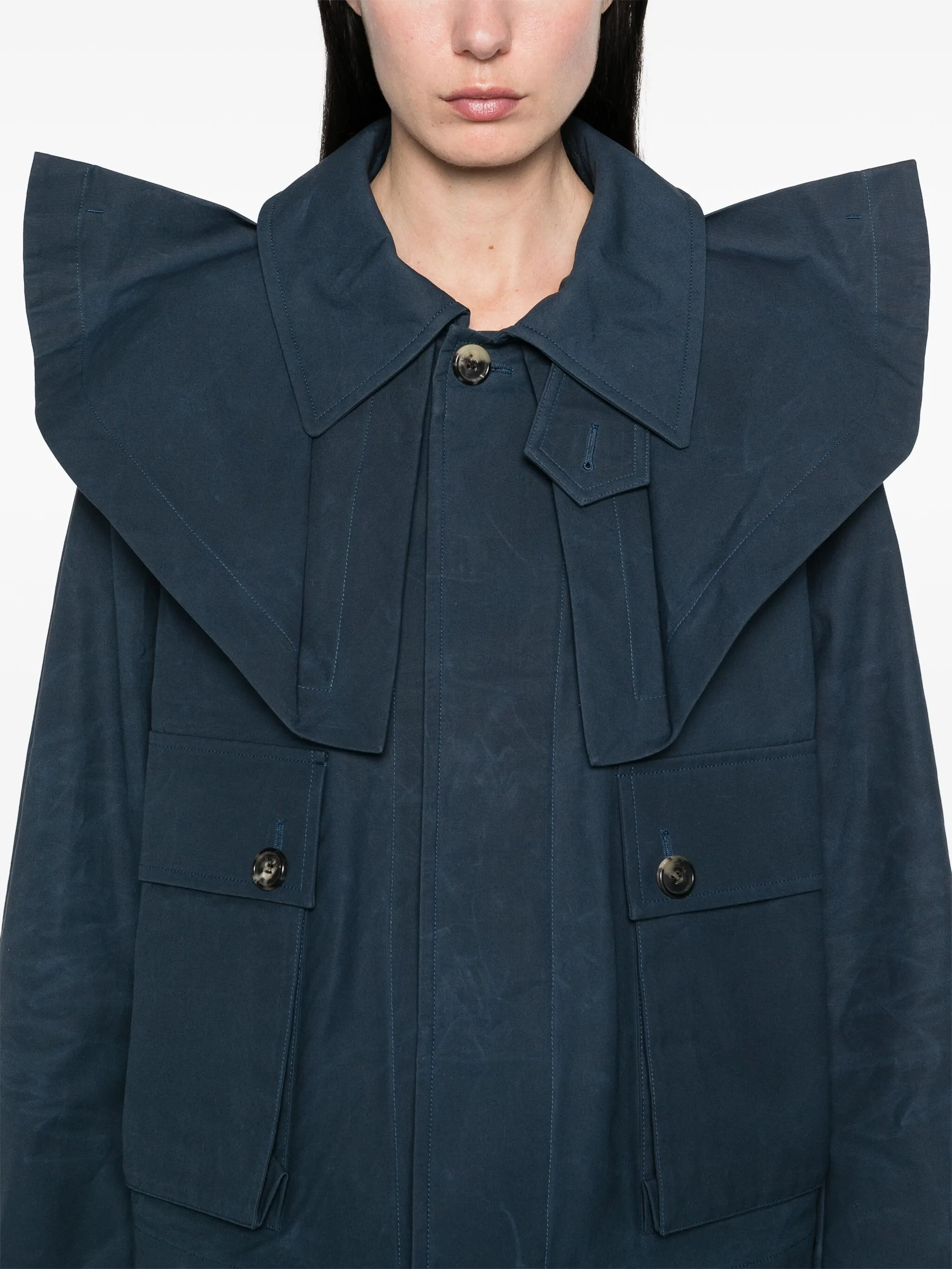cropped trench jacket - 5