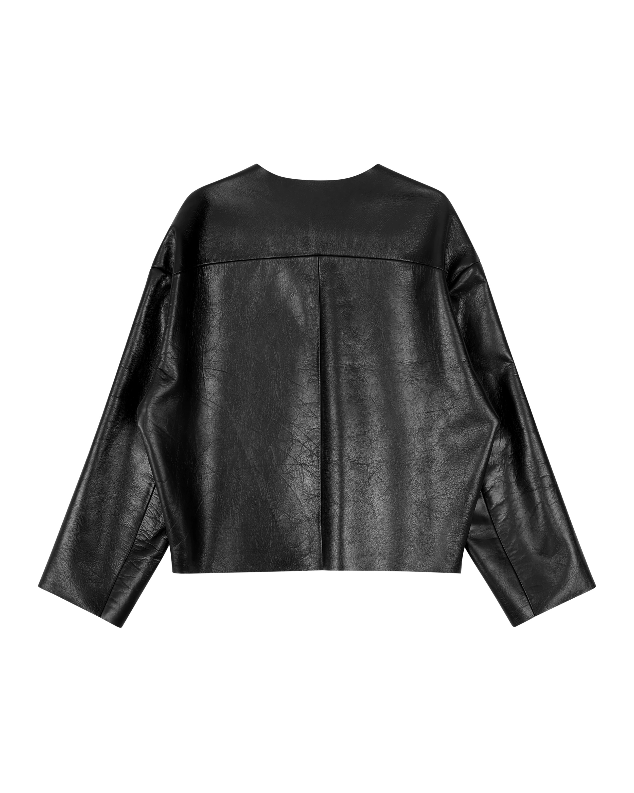 MINIMAL LEATHER JACKET BLACK LEATHER - 2