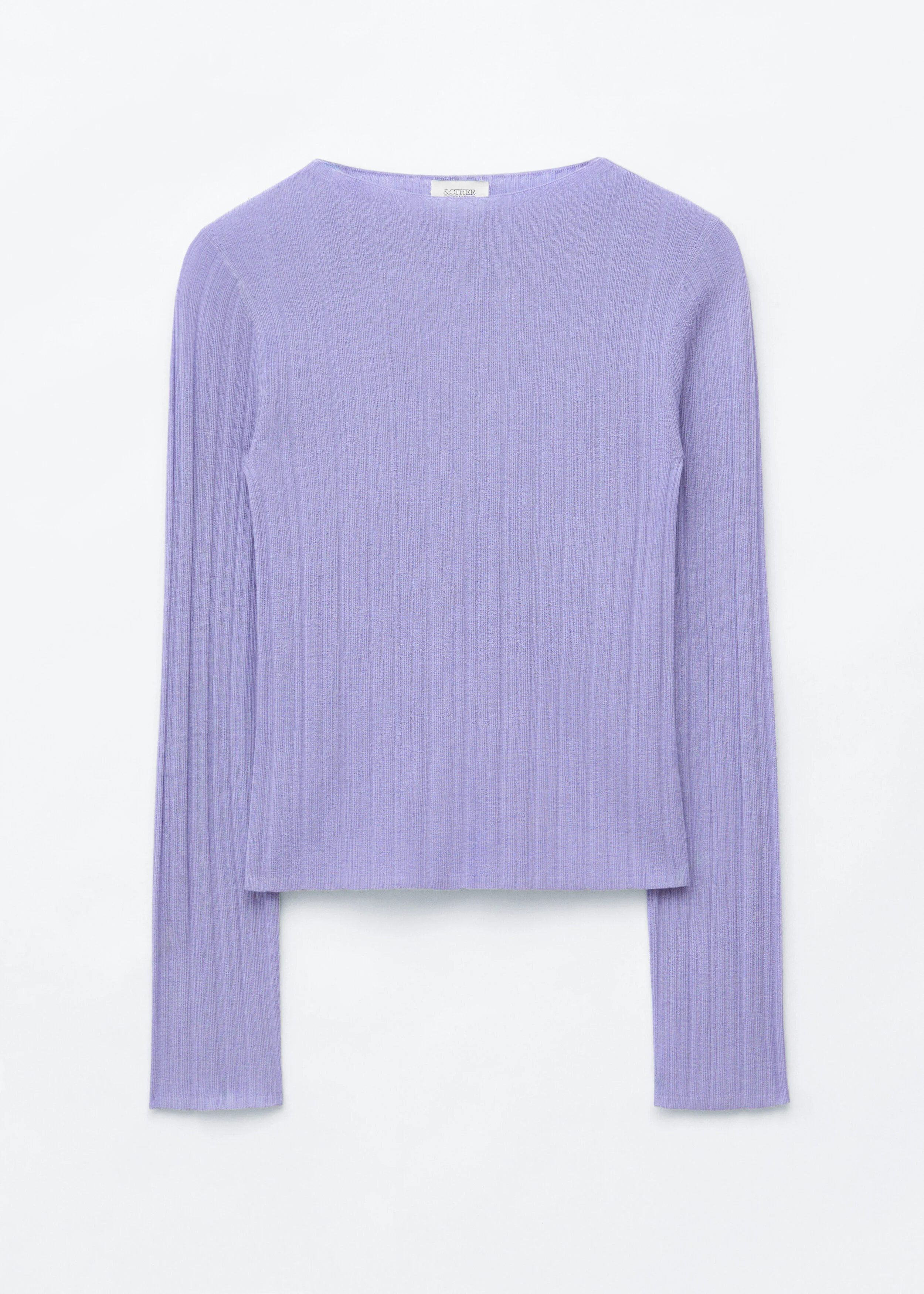 Rib-Knit Wool Boatneck Top - 1