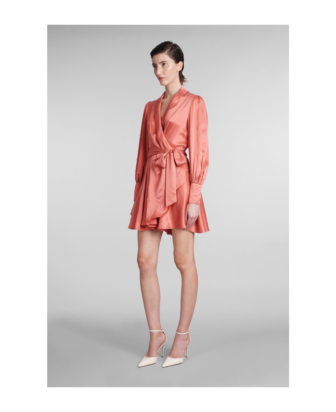 Dress In Rose-pink Silk - 4