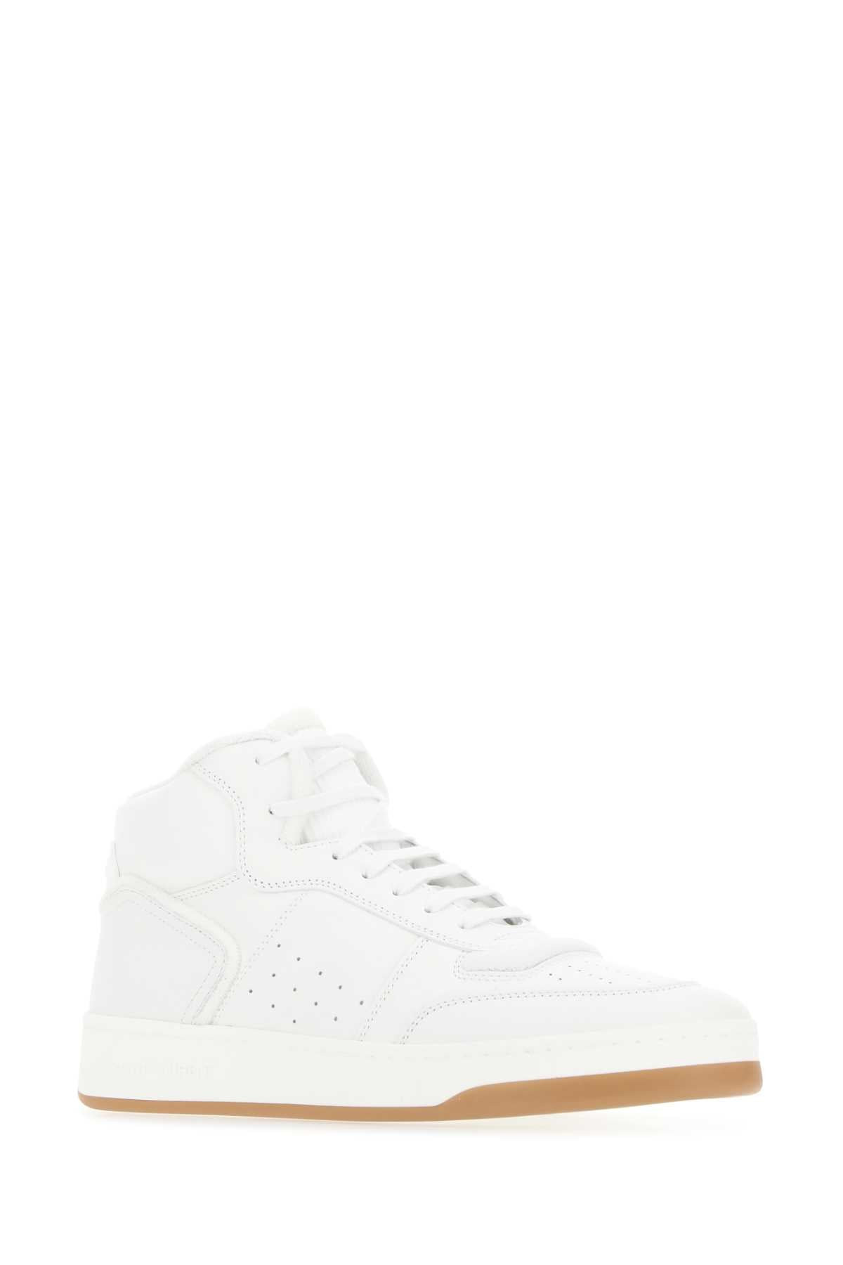 Saint Laurent Men White Leather Sl/80 Sneakers - 2