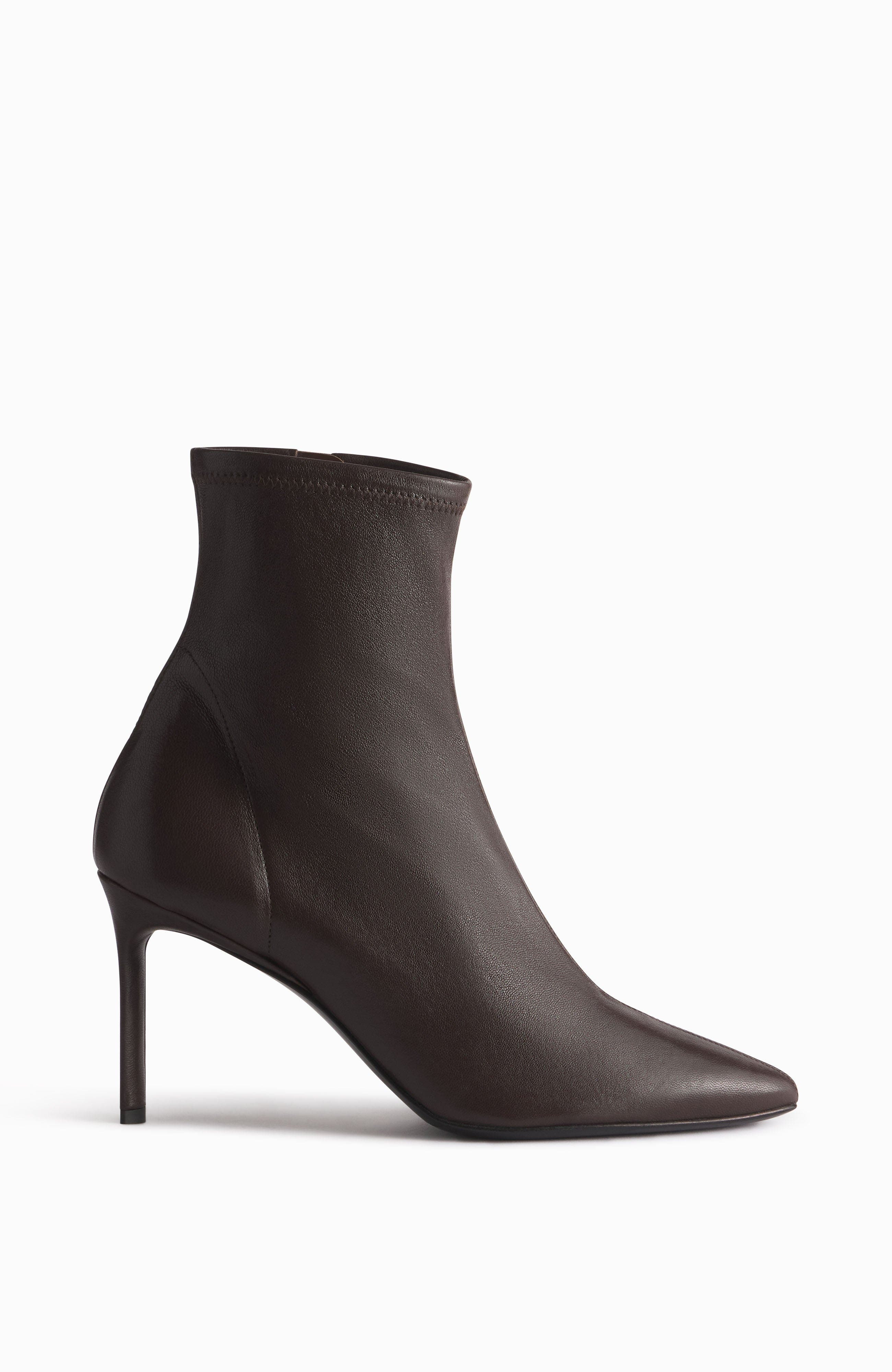 CO Ankle Heel Boot in Stretch Leather in Chocolate at Nordstrom - 1