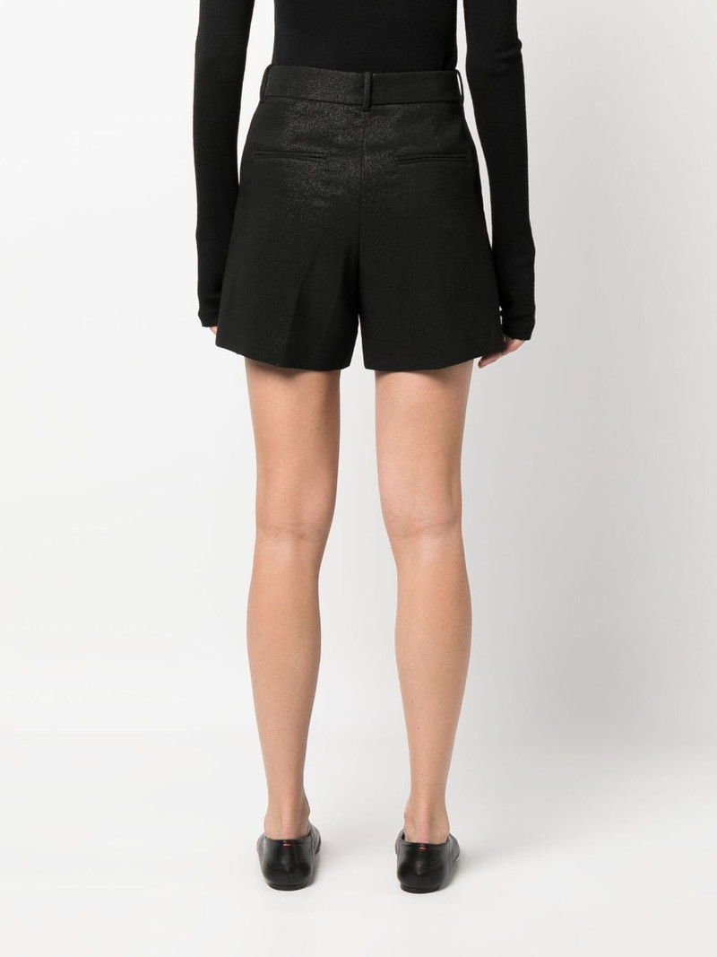 pleat-detail high-waisted shorts 4