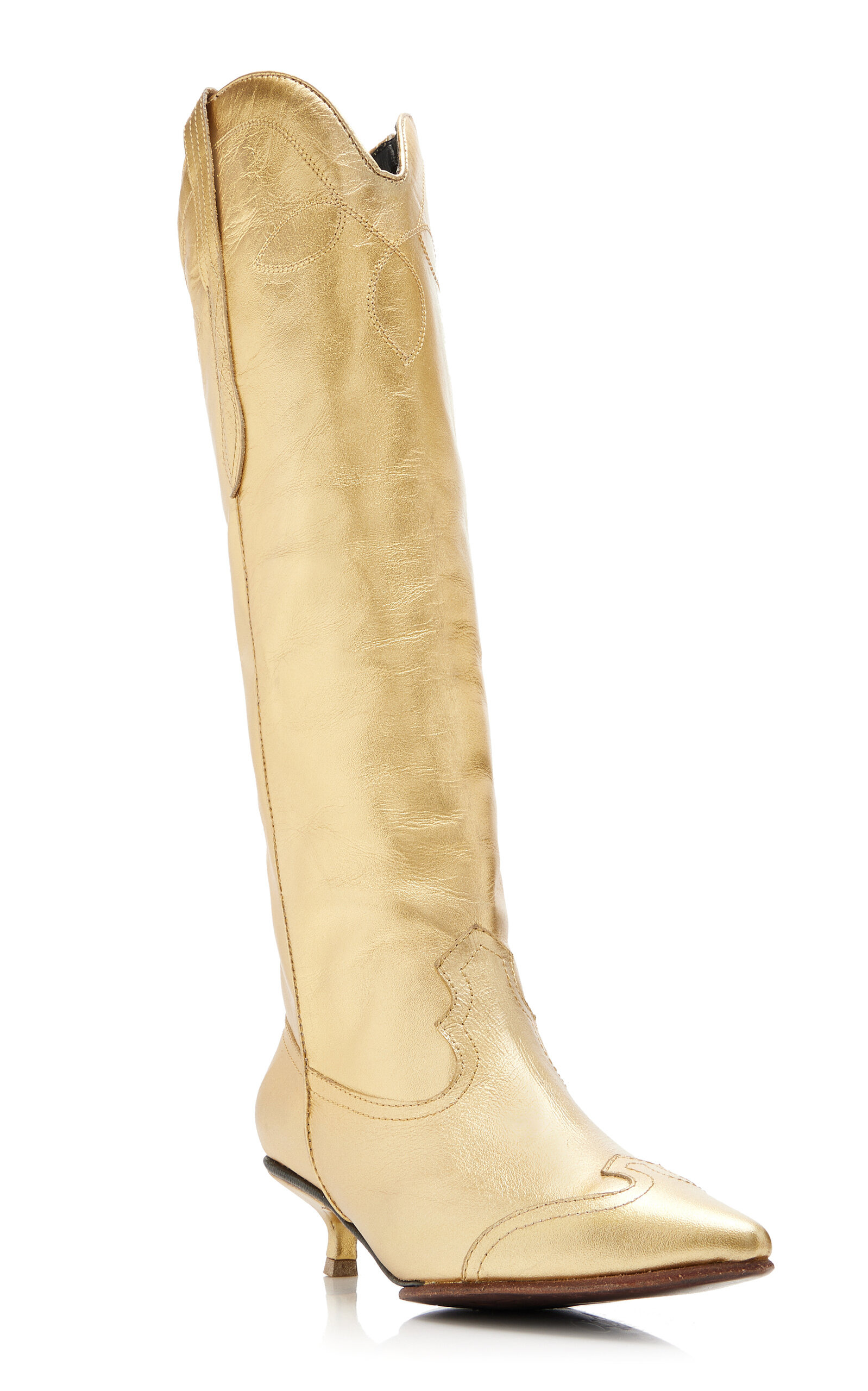 Composed Of Love Metallic Leather Boots gold - 4