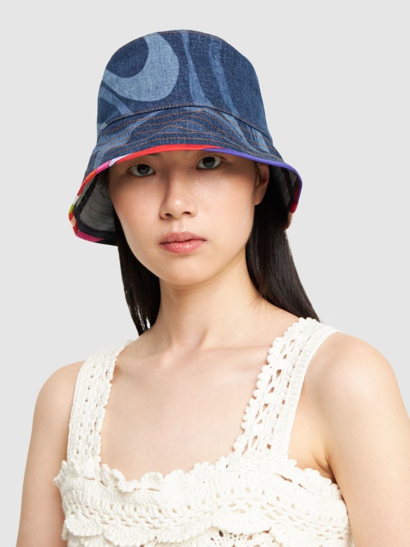 Lasered denim bucket hat - 2