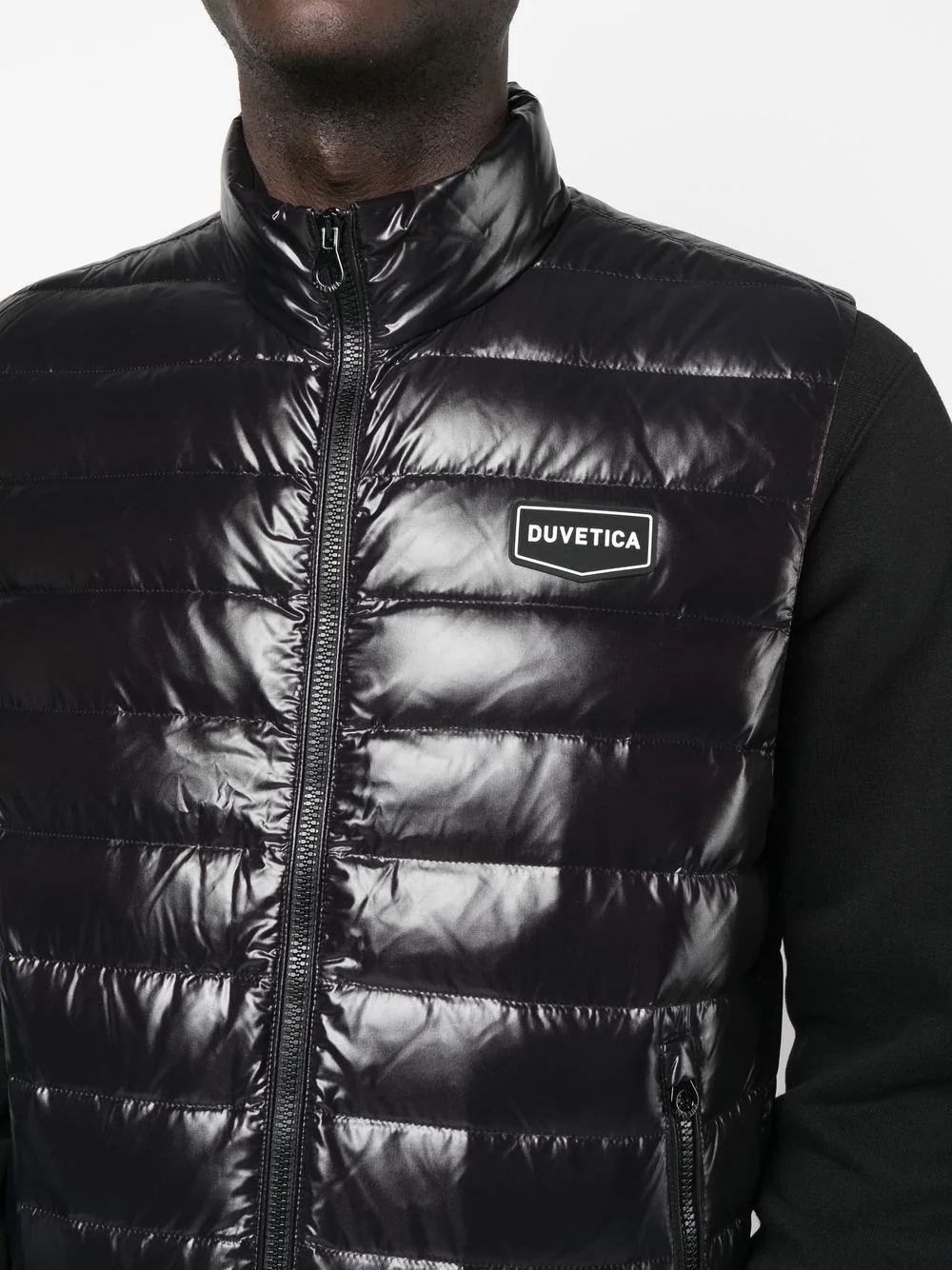 logo-patch quilted down gilet - 5