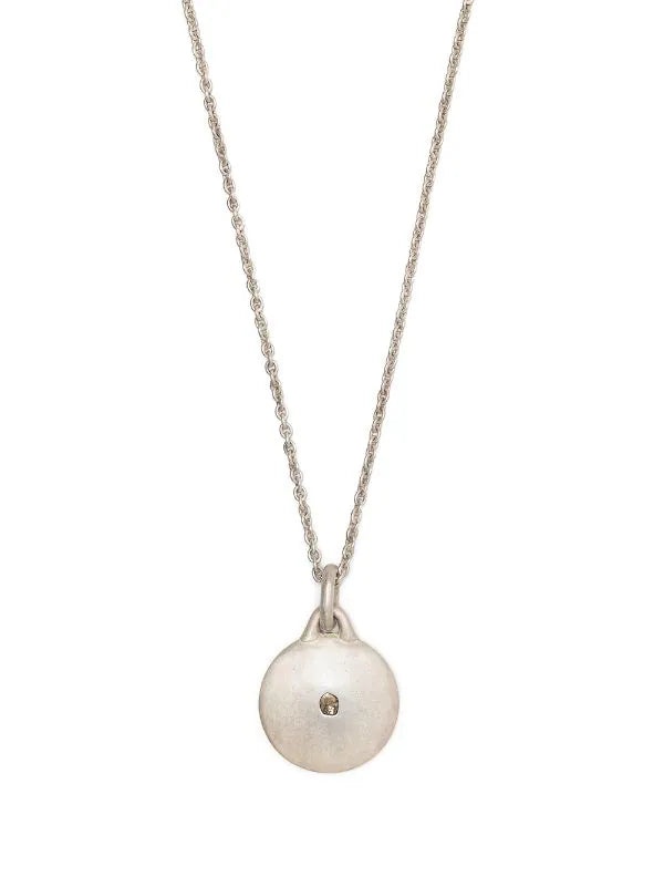 PARTS OF FOUR Disk Necklace (0.2 CT, Tiny Faceted Diamond Slab, 35mm, DA+FCDIA) - 3