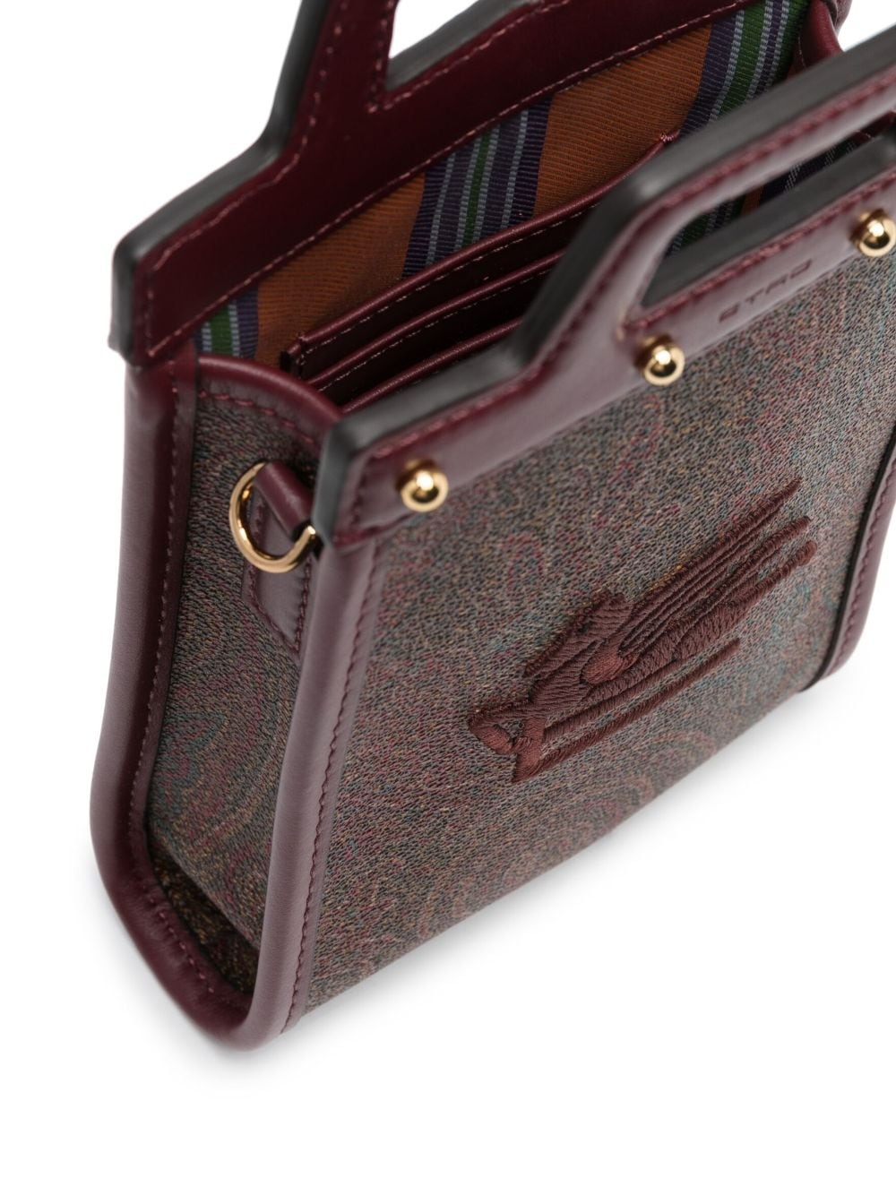 logo-embroidered paisley-print crossbody bag - 5