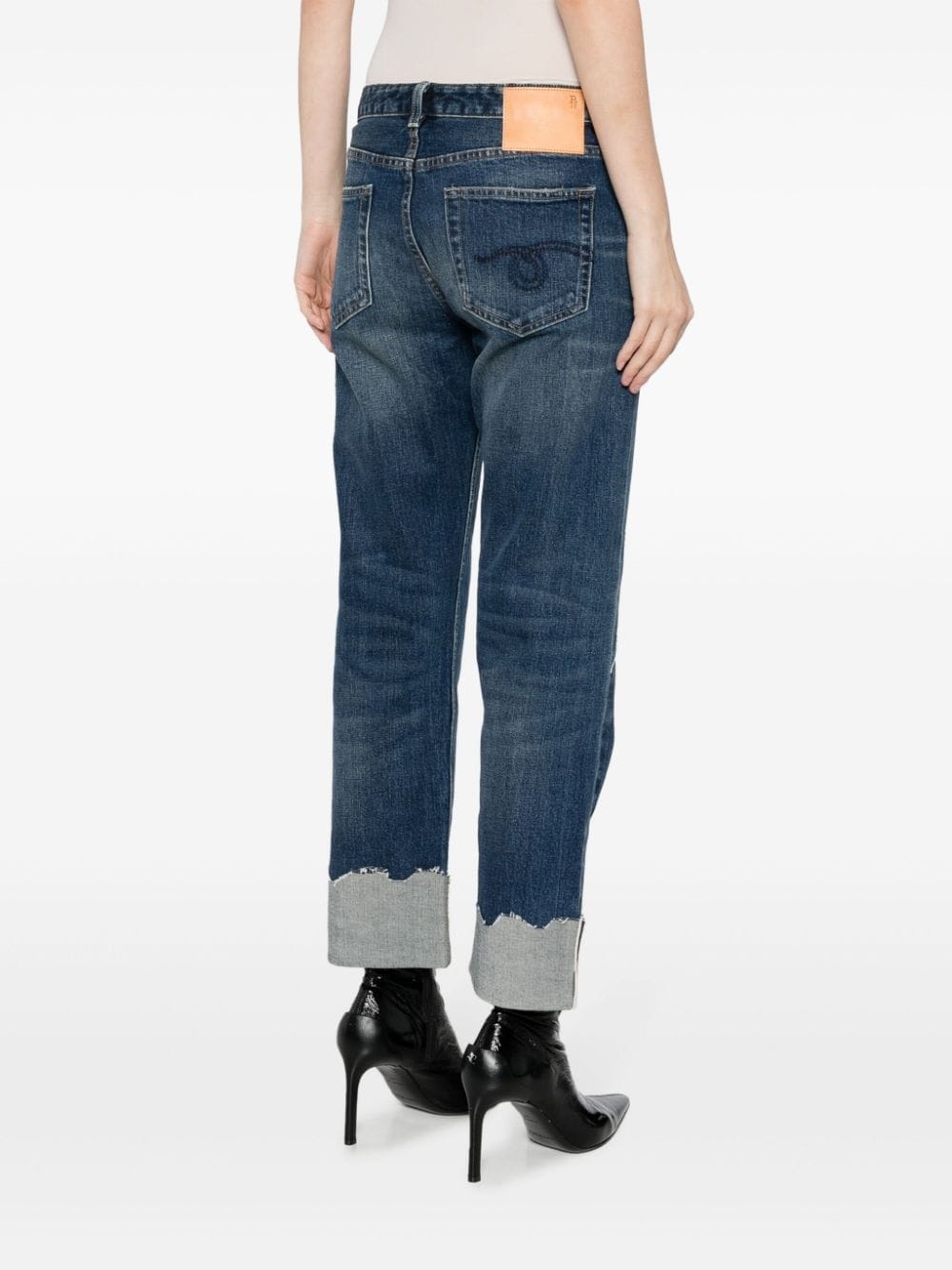 ripped-detail straight-leg jeans - 3
