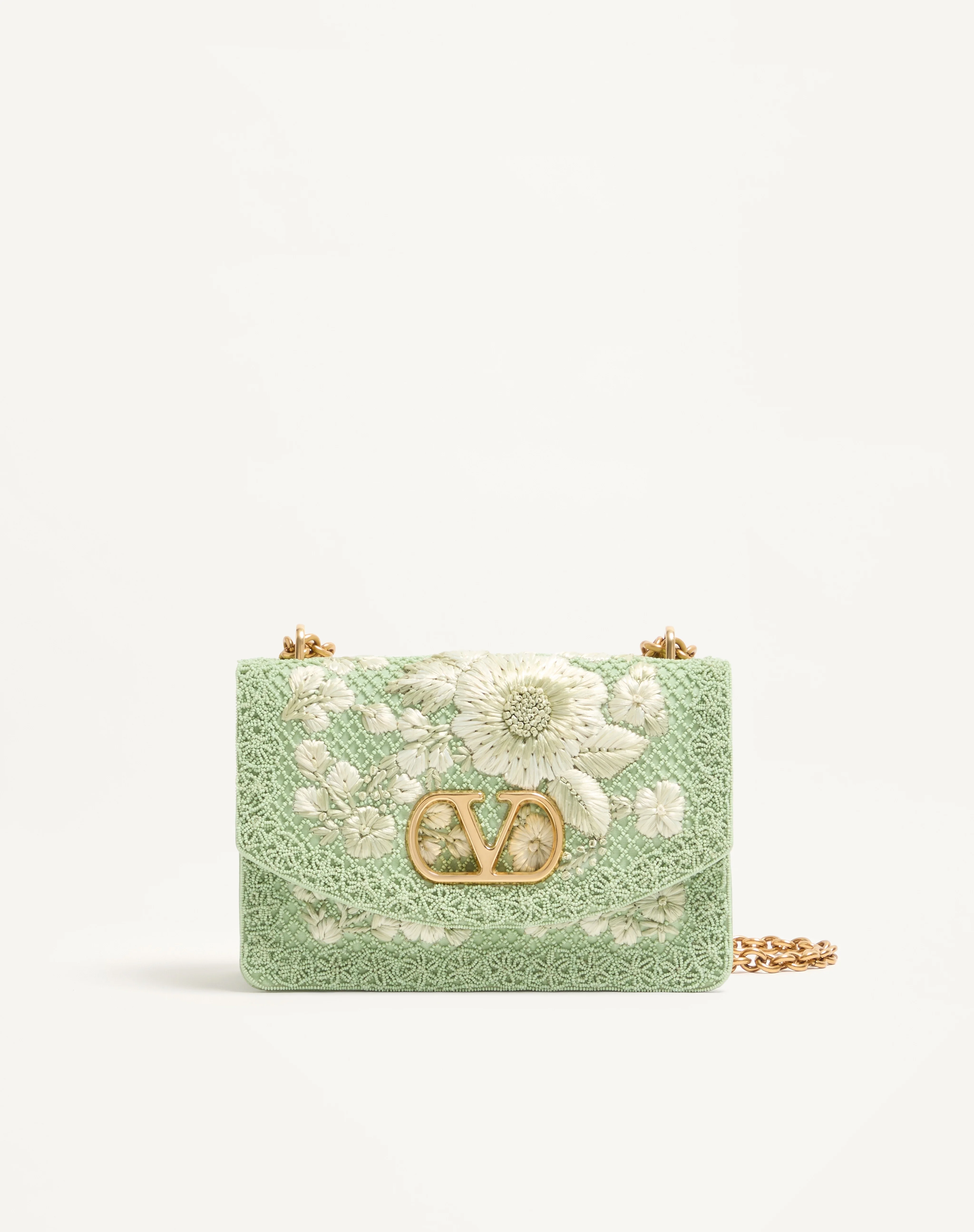 VALENTINO GARAVANI VAIN MEDIUM EMBROIDERED SHOULDER BAG - 1