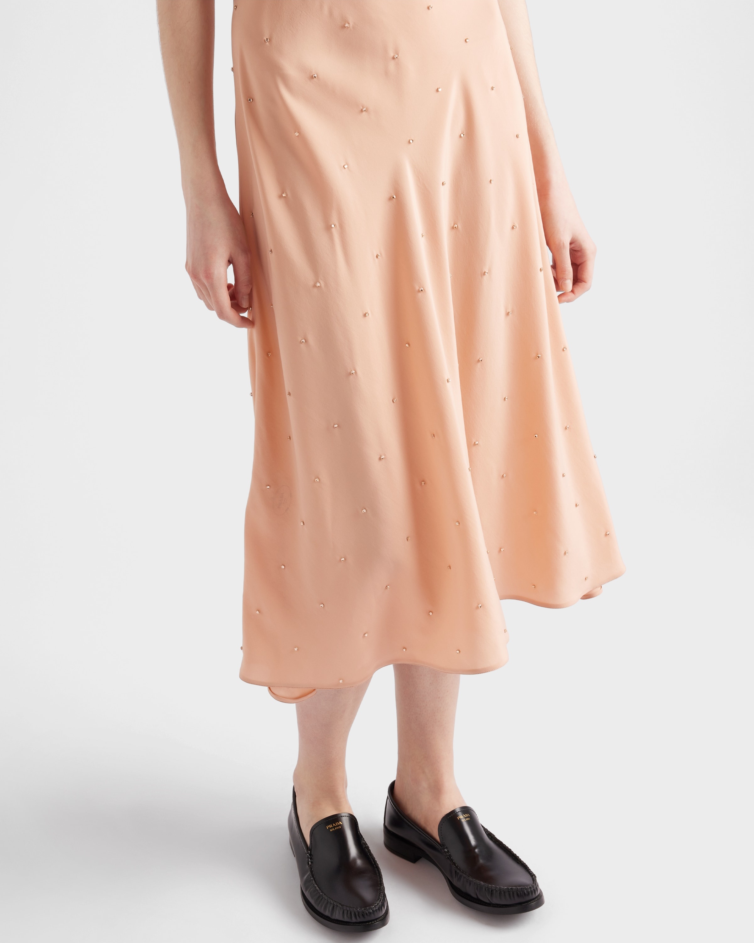 Embroidered vintage-look habutai silk dress - 4