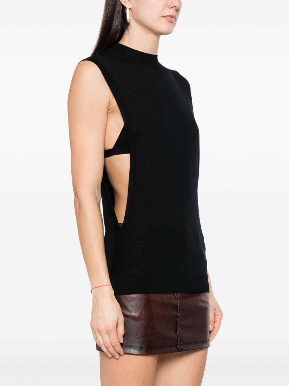 sleeveless wool-silk top - 3