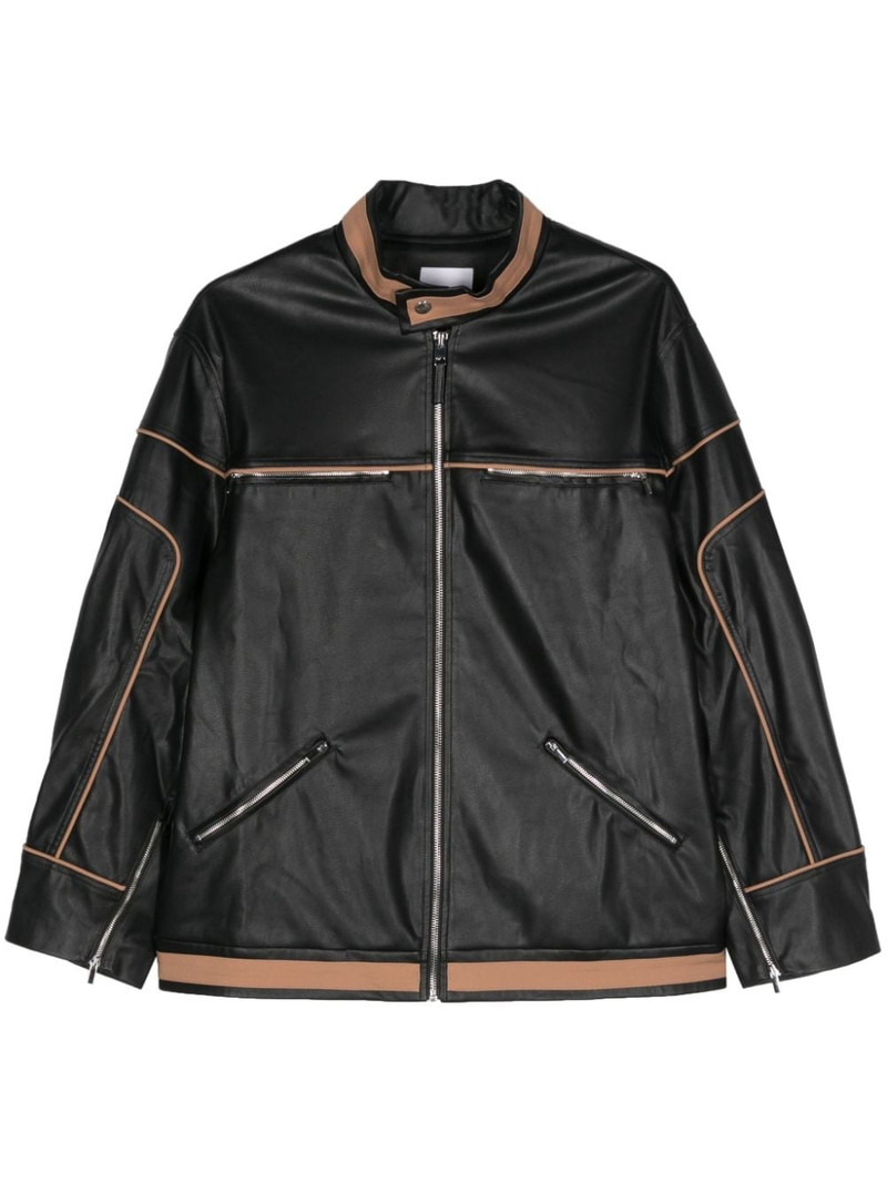 contrasting-trim biker jacket 1