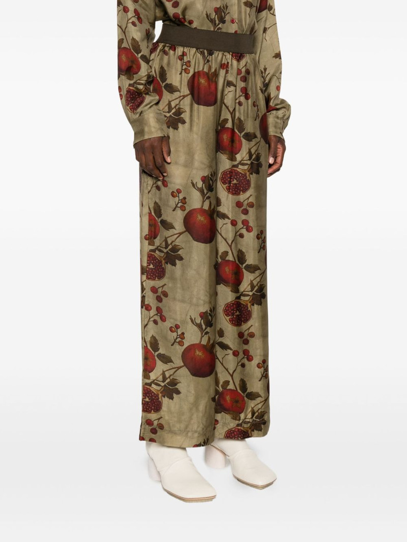pomegranate-print elastic-waist trousers 3
