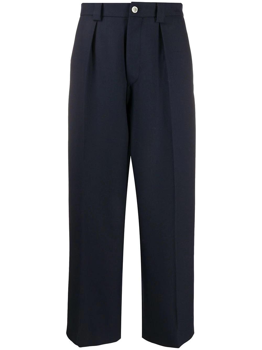 high-waisted straight-leg trousers - 1