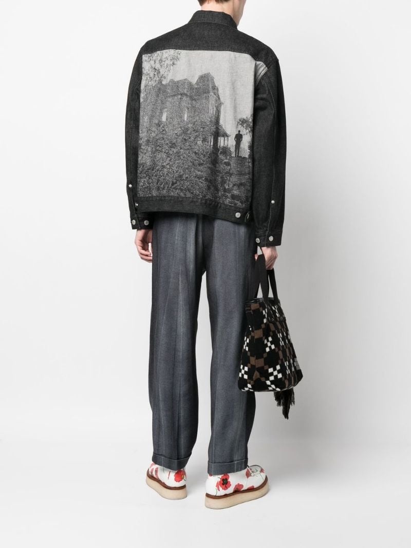 graphic-print denim jacket - 2