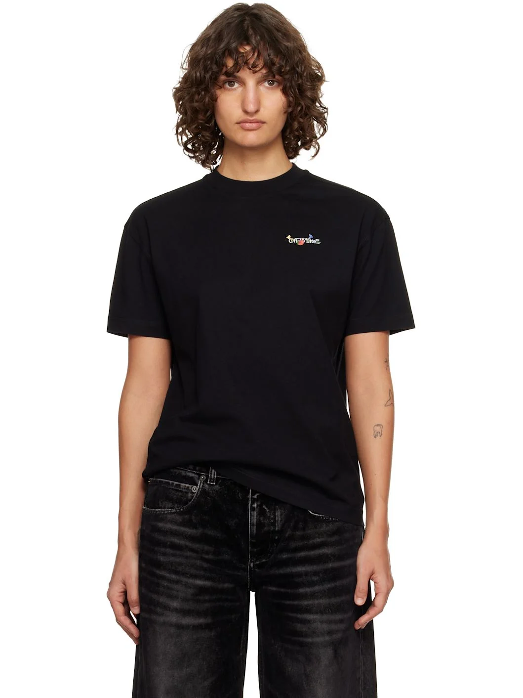 Black Arrow Glass Flower Regular Logo T-shirt - 1