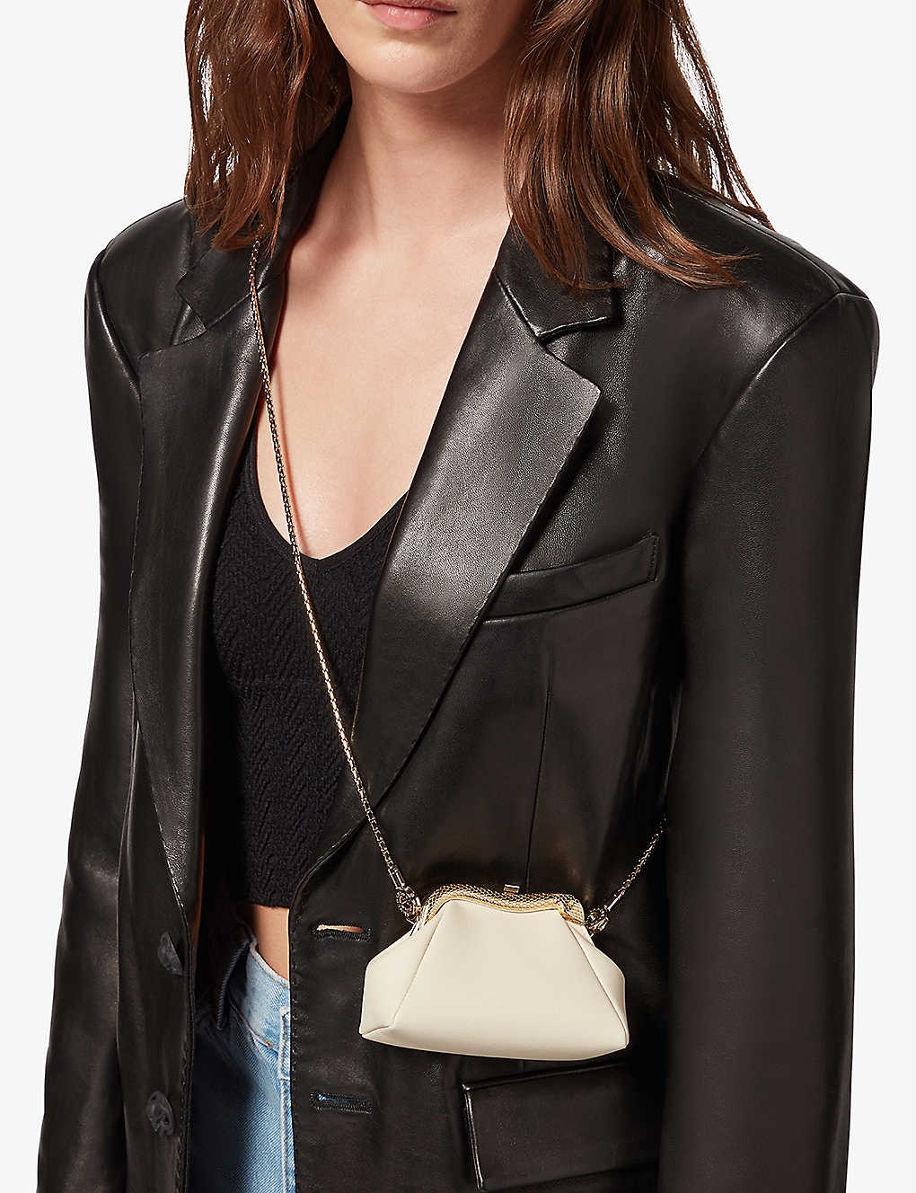 Serpentine leather pouch - 5