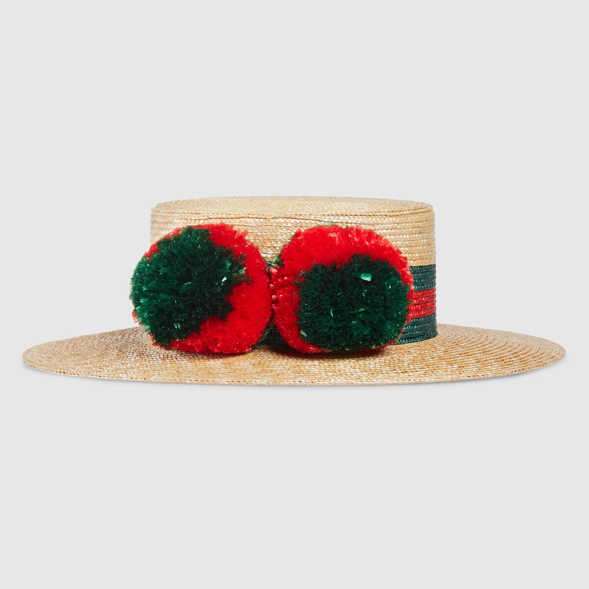 Raffia wide-brimmed hat wit pom-pom - 4