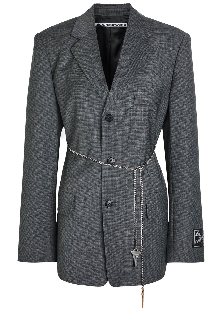 Alexander Wang Chain-embellished Wool-blend Blazer - 1