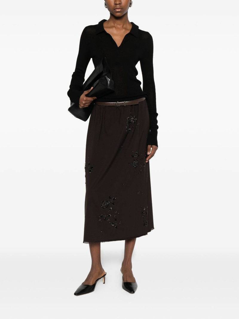 CORDERA floral-beading midi skirt outlook