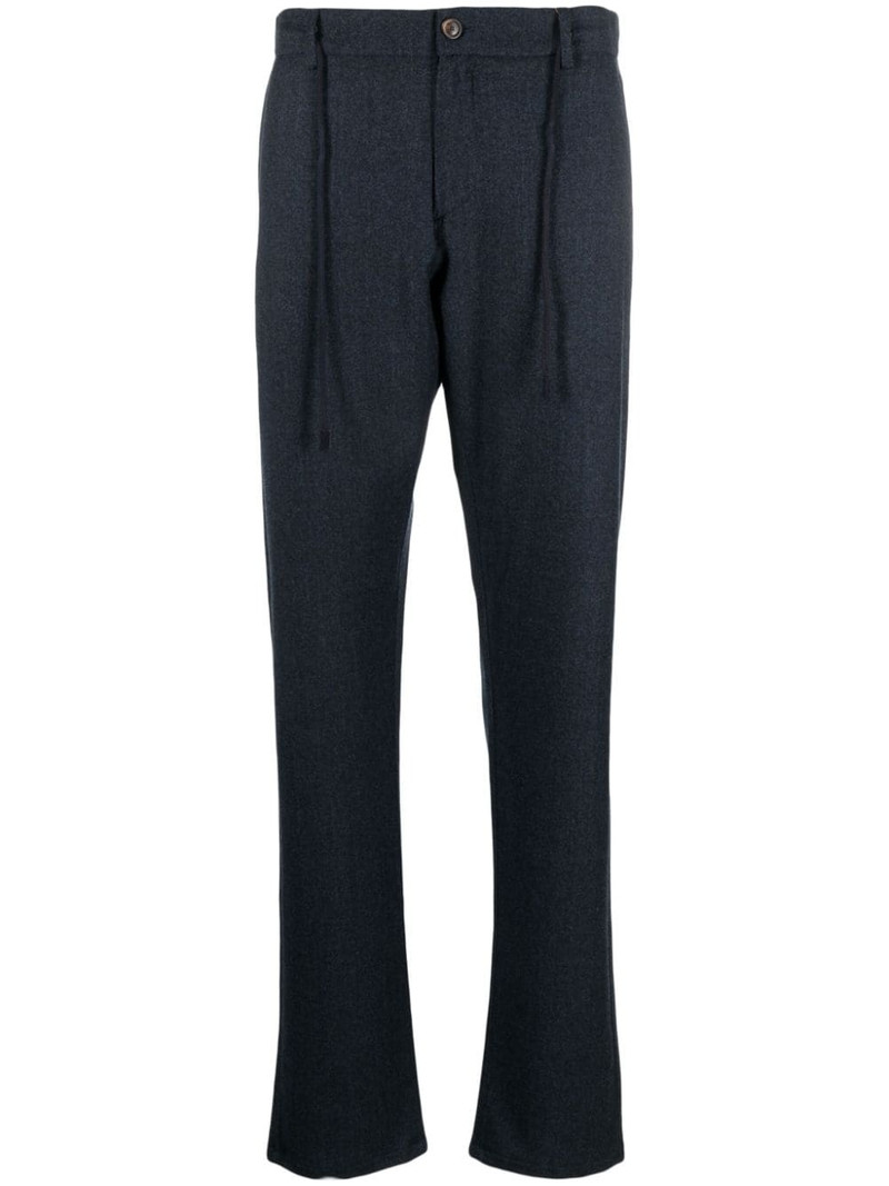 drawstring-waist wool trousers 1