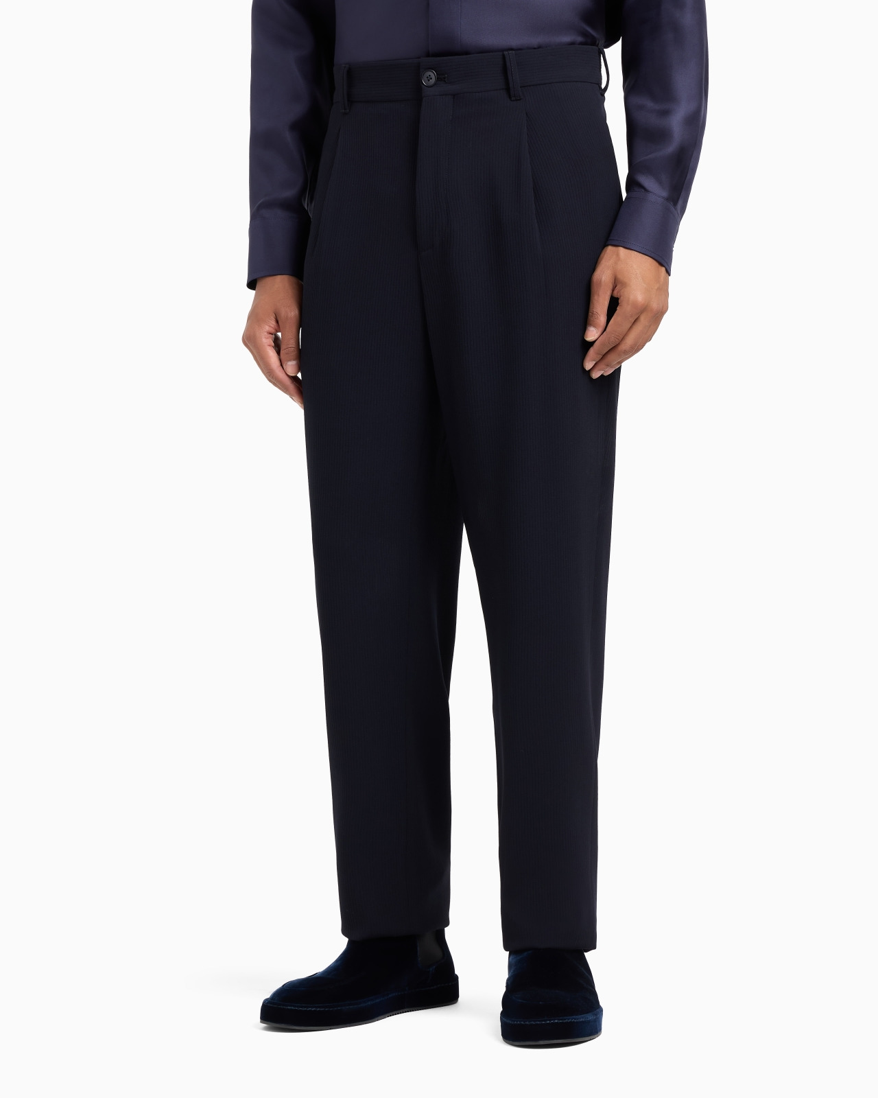Single-pleat virgin wool trousers - 2