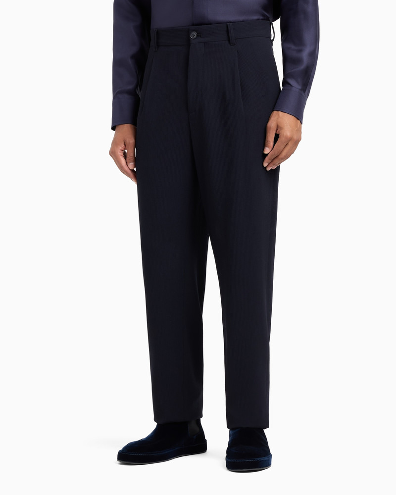 Single-pleat virgin wool trousers 2