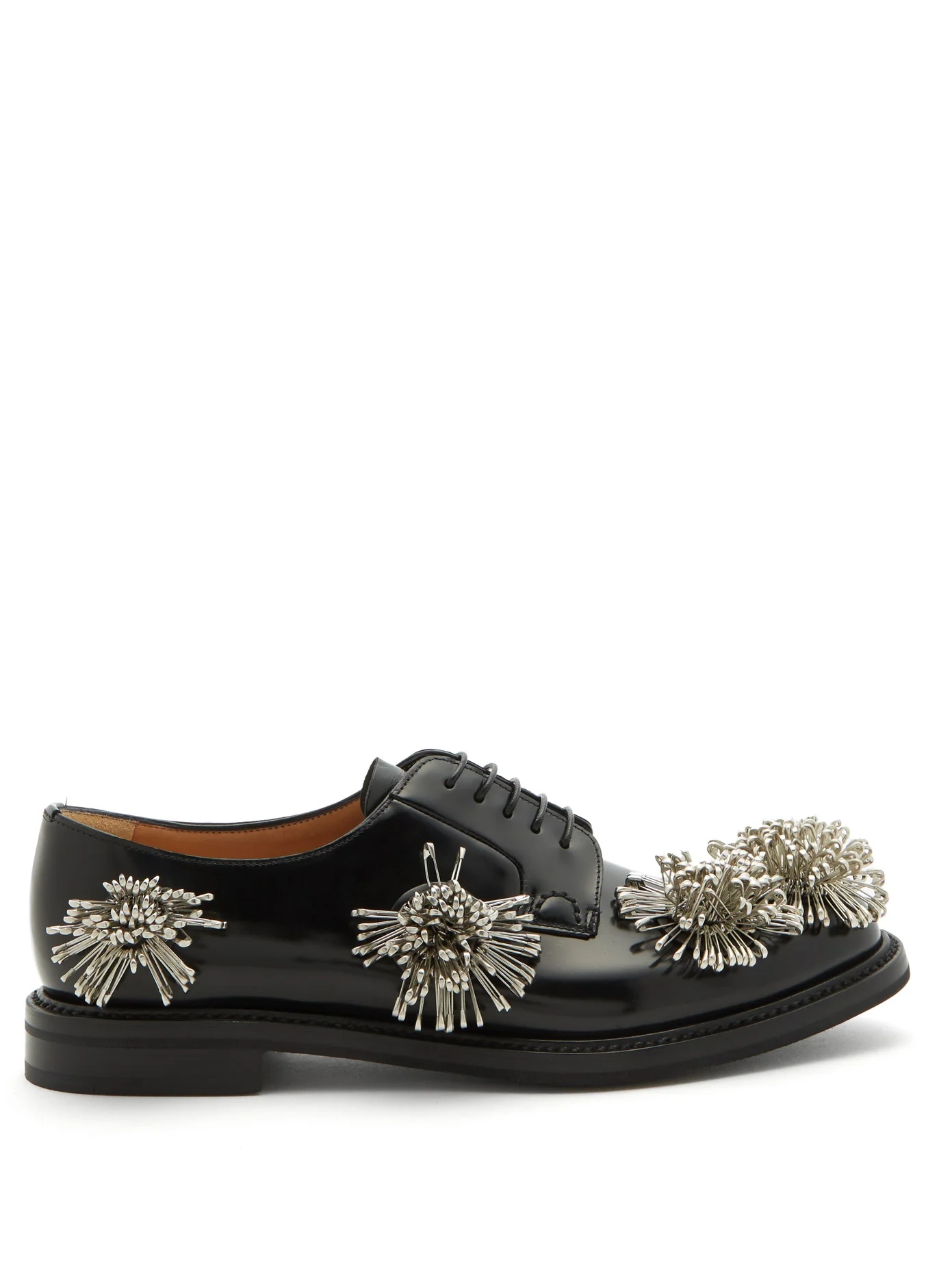 X Church’s floral-embellished leather Derby shoes - 1