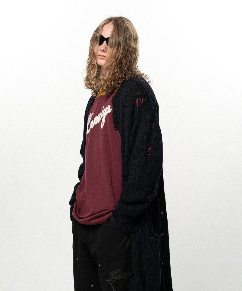 Damaged Low Gauge Long Cardigan 9