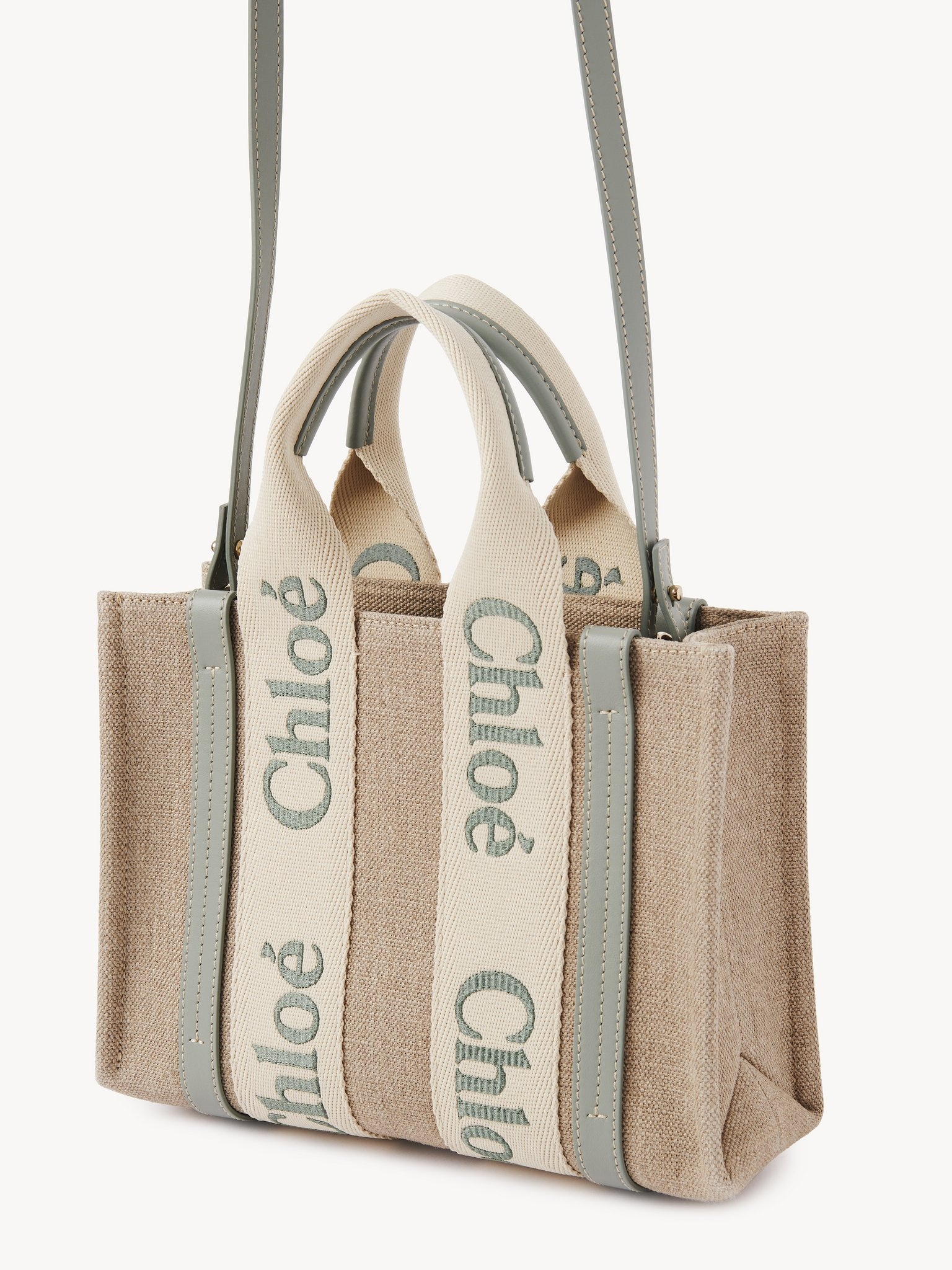 SMALL WOODY TOTE BAG IN LINEN - 3
