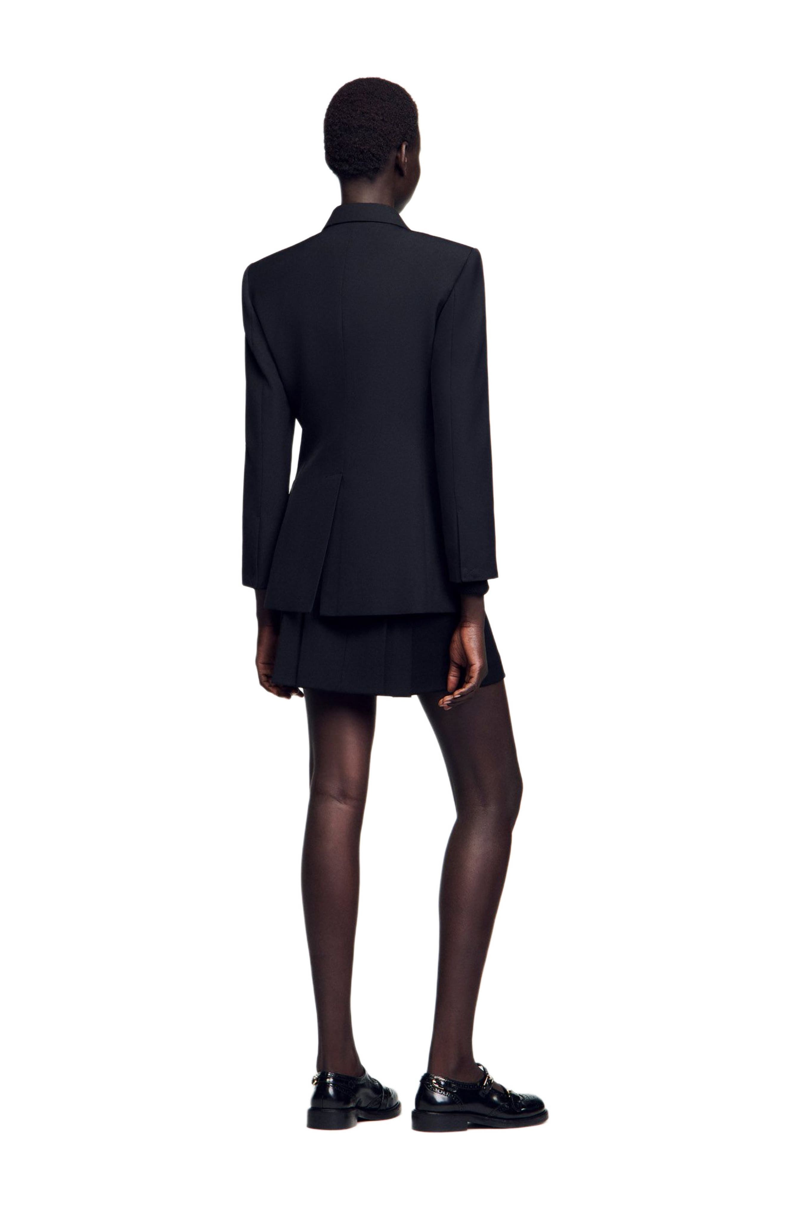 SANDRO Double-breasted suit jacket in Black at Nordstrom - 2