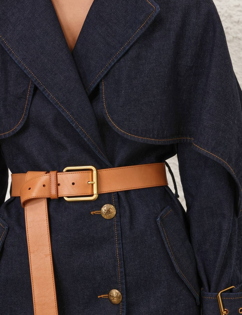 CRUSH DENIM TRENCH COAT 5
