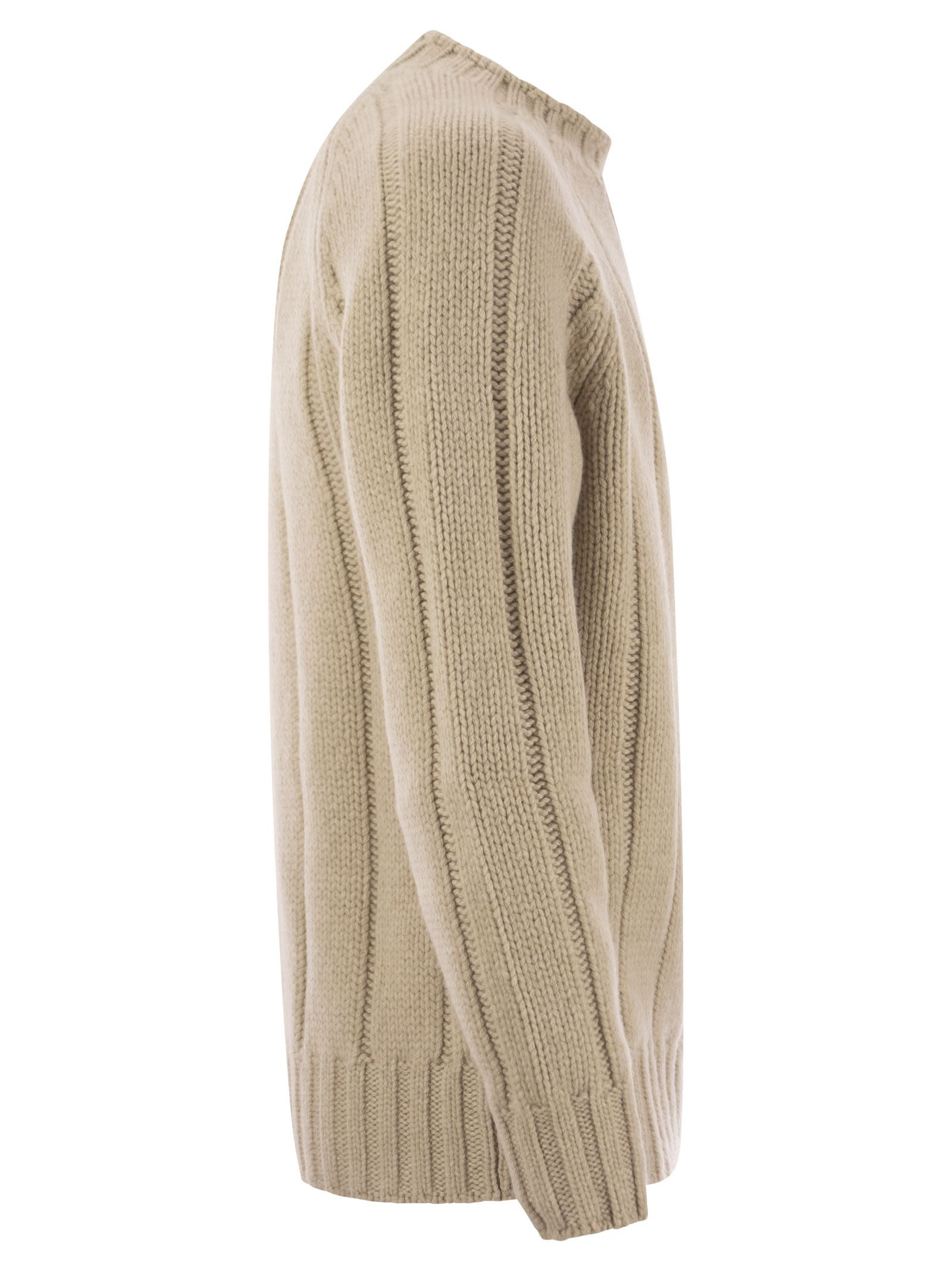 Brunello Cucinelli Men Flat-Ribbed Cashmere Sweater - 3
