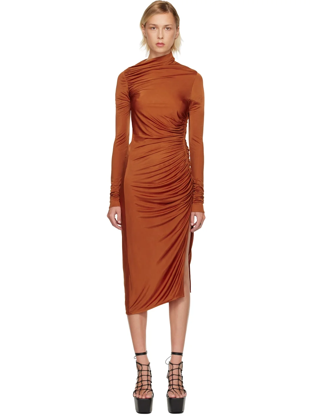 Orange Concordians Svita LS Midi Dress - 1