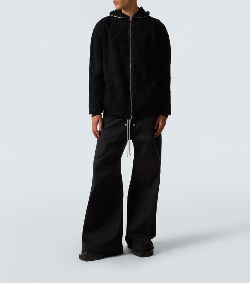 Rick Owens Ribbed-knit virgin wool zip-up sweater outlook