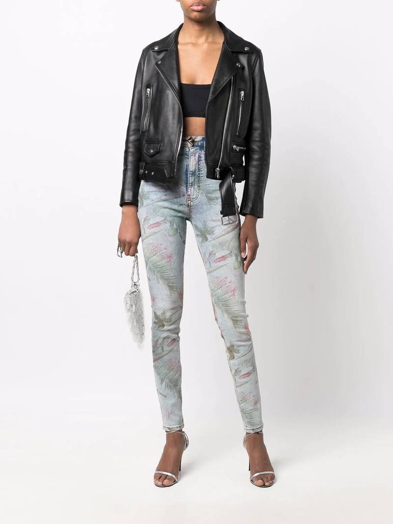 PHILIPP PLEIN floral-print skinny jeans outlook