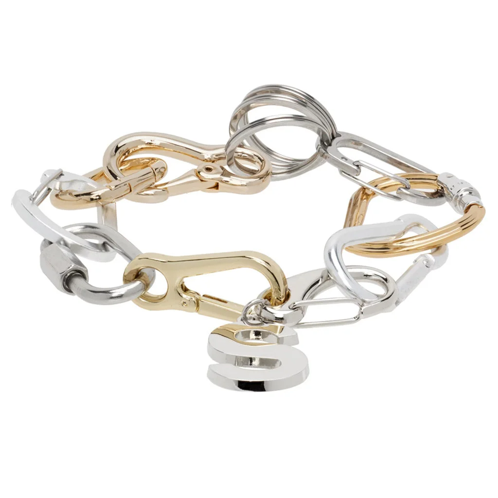 CARABINER CHAIN BRACELET - GOLD/SILVER - 1