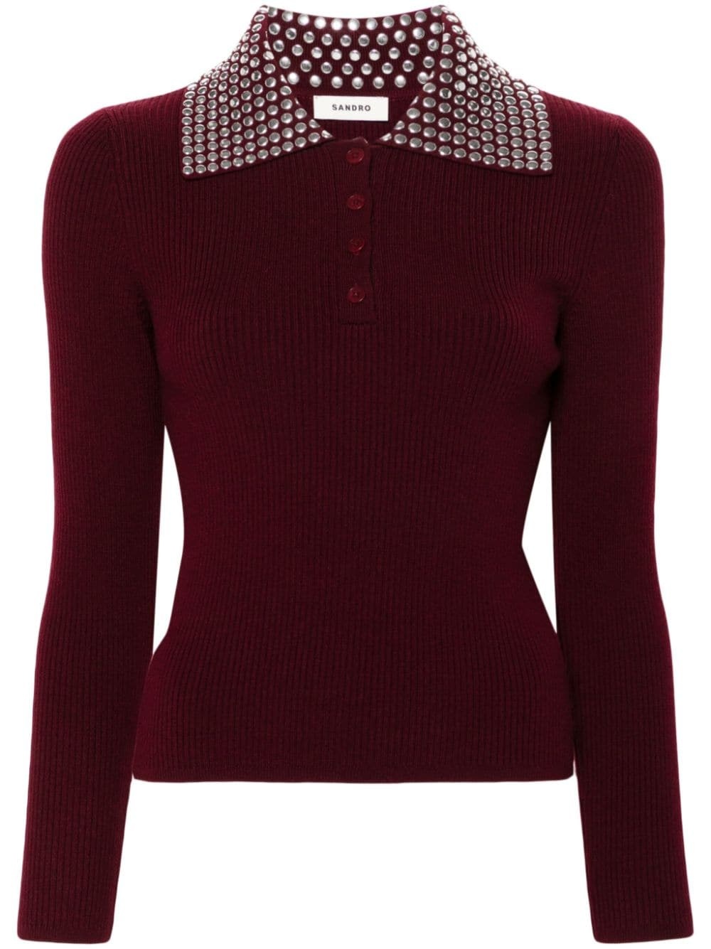 studded knitted top - 1
