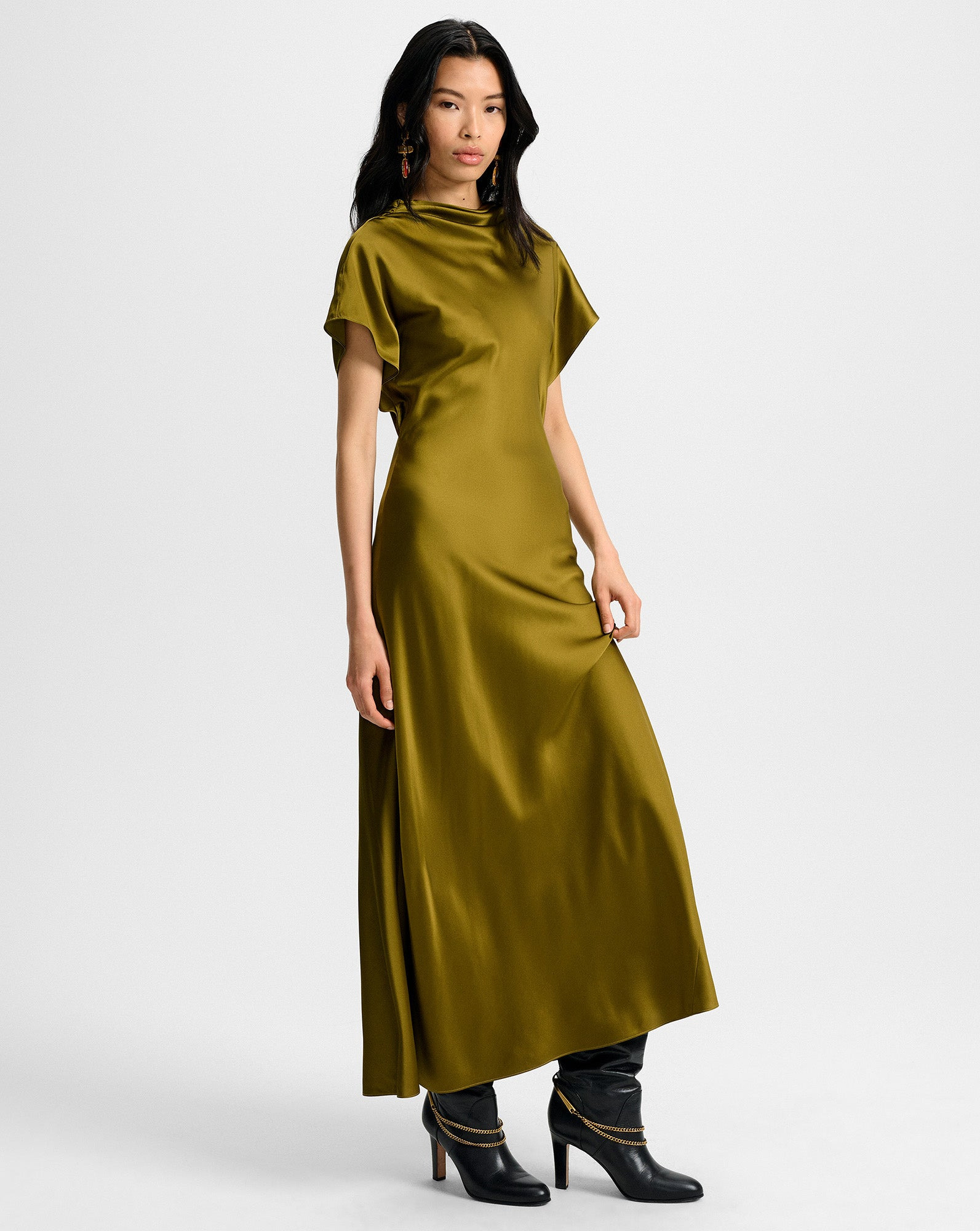 REDGRAVE SILK MIDI DRESS - 3