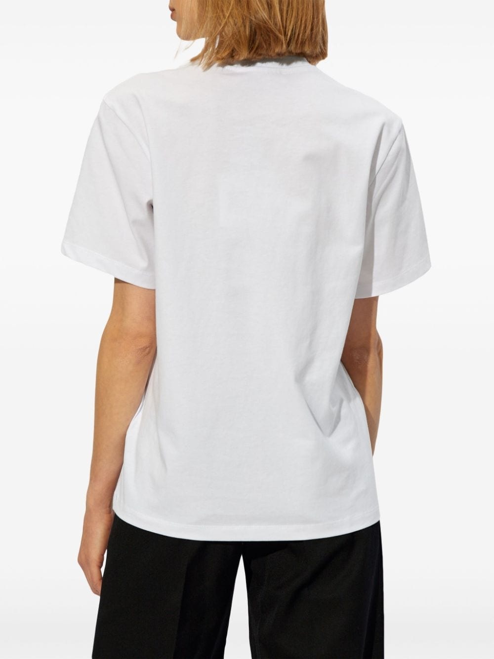 logo-embroidered cotton T-shirt - 4