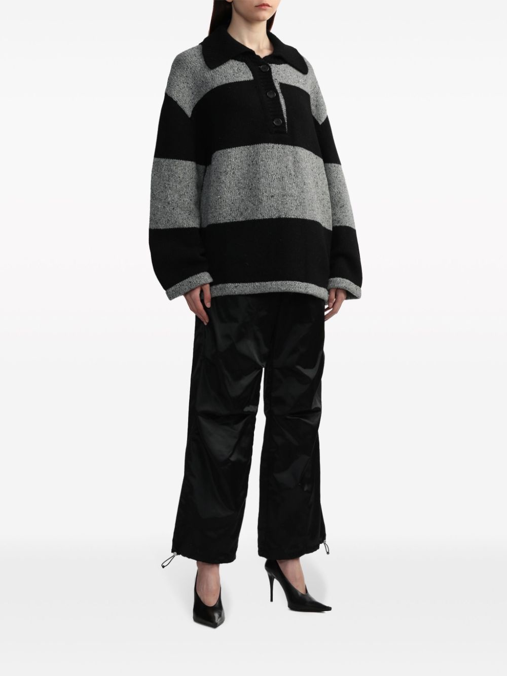spread-collar striped jumper - 2
