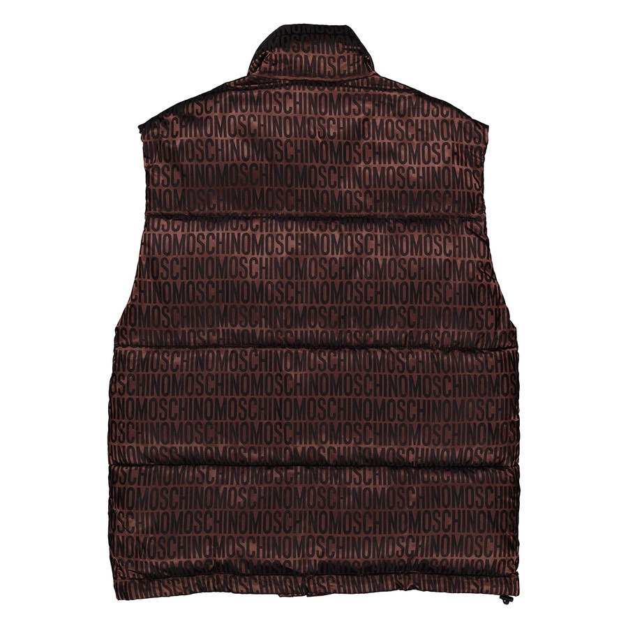 Moschino Men's Fantasy Print Brown Logo-Jacquard Gilet - 6